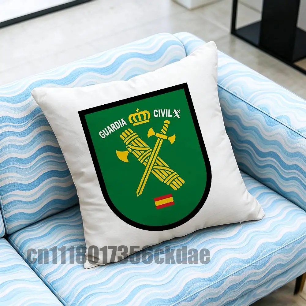 Custom Decorative Pillowcase Accent Cushion Covers DIY For Spain Spanish Guard Civil Emblem Throw Pillow Cover Case