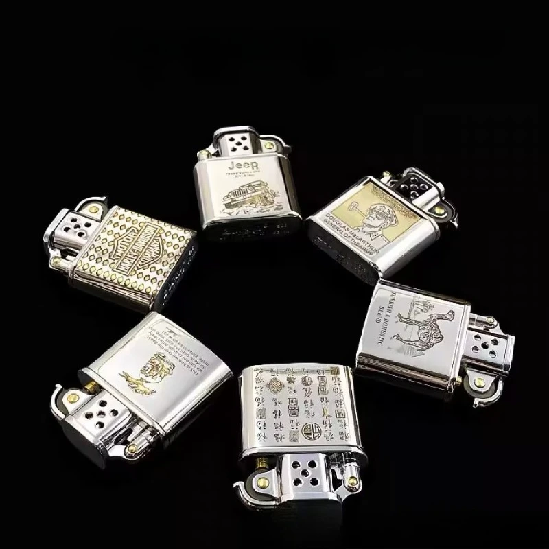 

2026 New Zorro Old Nine-door 506 Bright Chrome High-end Lighter with Carved Pattern Men's Collection Gift Wholesale