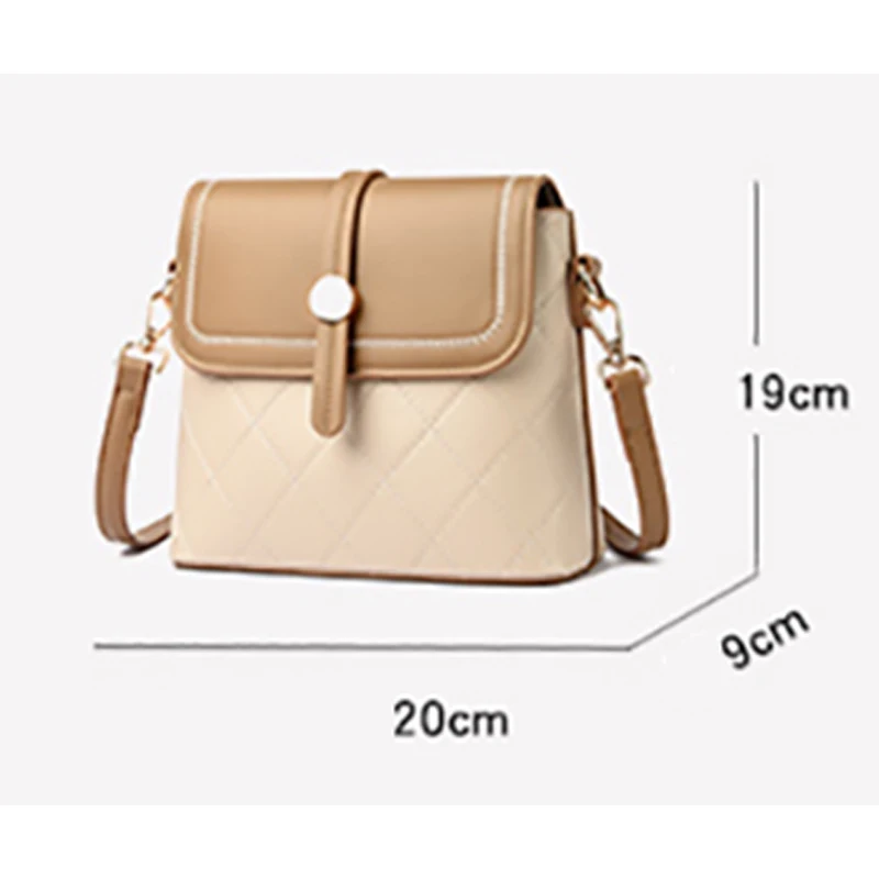 2026Compact Shoulder Crossbody Bag for Women Color Block Mobile Phone Bag Stylish Casual PU Leather Soft Zipper Closure Handbag