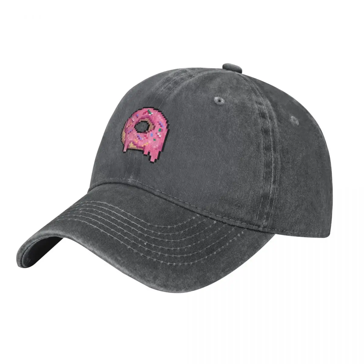 Drippy Pink Frosted Sprinkled Pixel Donut Baseball Cap Golf Cap foam party Hat Baseball For Men Women's