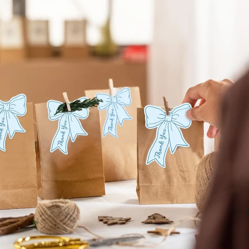 Schleifenförmige Mini-Dankeskarten mit Blanko-Nachrichtenfeldern, Geeignet für Jubiläen, Partys, Taufen, Geburtstage zum Ausdruck von Dankbarkeit. – Detail 6
