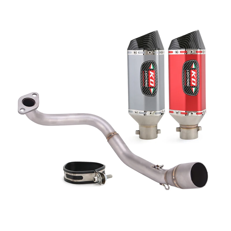 For Honda Navi 110 2017-2025 Exhaust System Header Link Pipe Slip On 51mm Aluminum Tail Muffler Dual Outlet Stainless Steel Tube