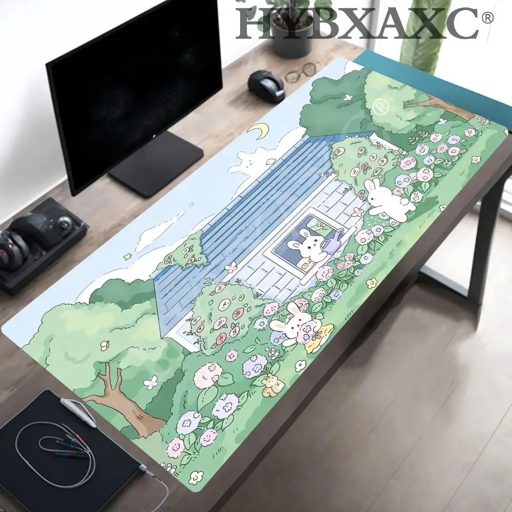 

HYBXAXC XXL Gamer Accessories For Officer Table Mat Kawaii landscape Desk For Teen Girls For Bedroom Green Plant Large Gaming