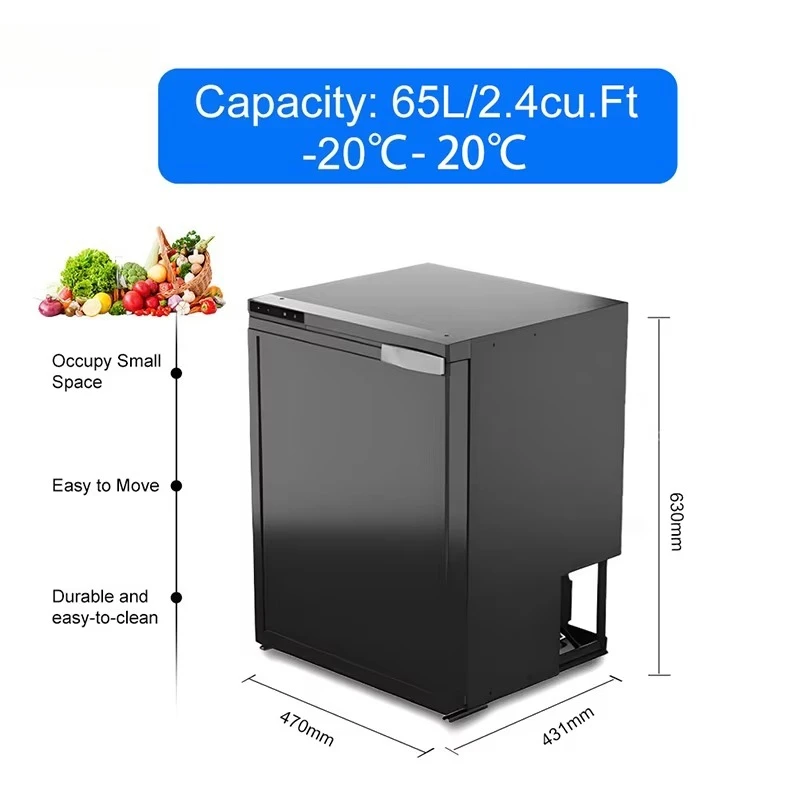 Hot Selling CR65 65L DC 12/24v Mobile Refrigerator for RV Marine Personal Car Portable Refrigerator DC Compressor Cold Fridge