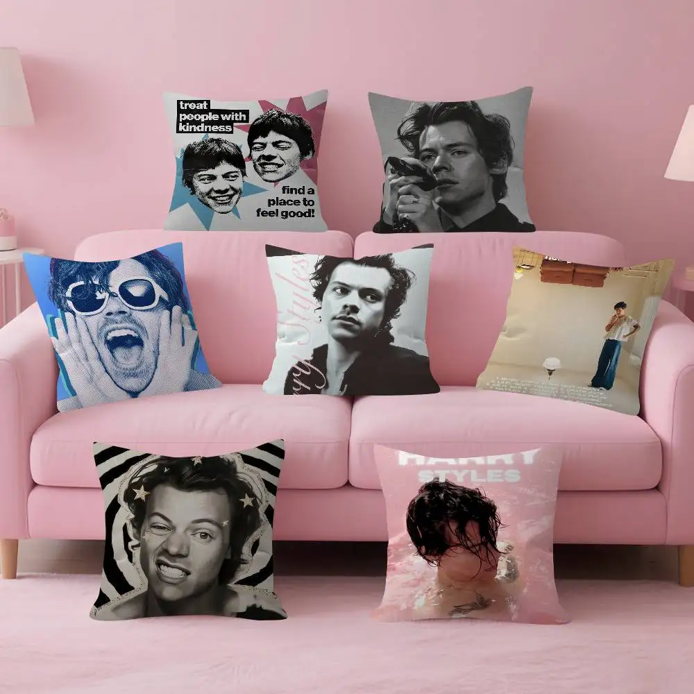 Singer harris styles Double-sided Printed pillow cover Short plush Suitable living rooms bedrooms sofas throw cushion cover