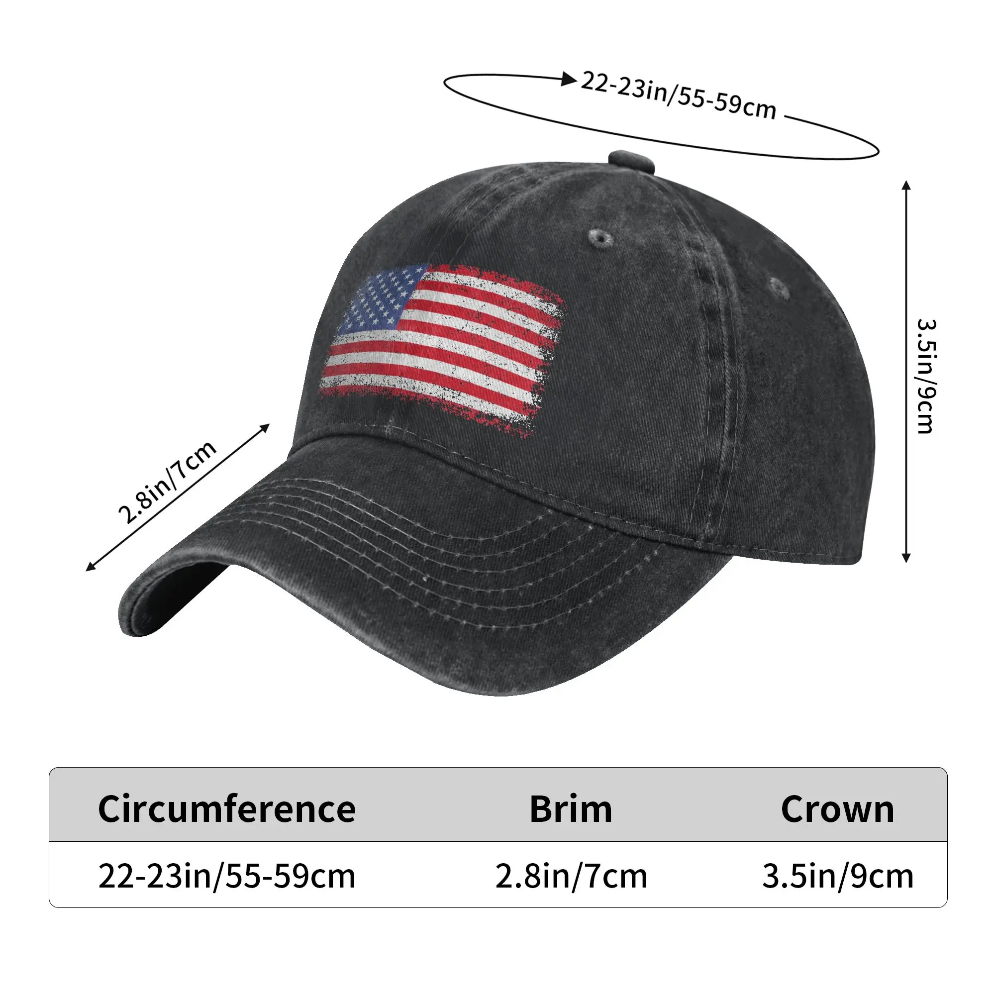Patriotic USA Flag 4th of July Washed Baseball Cap  Fitted Retro Sun Trucker Hat Spring Women Men Running Hippie Baseball Caps