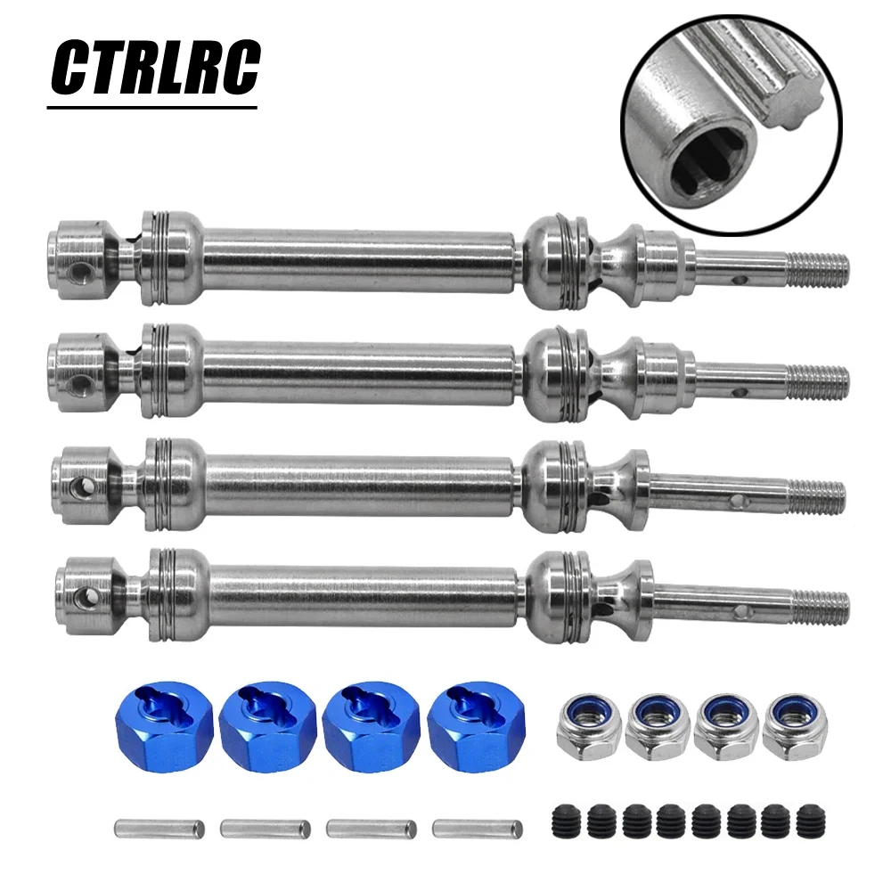 Dianteiro traseiro Drive Shaft Spline, CVD, 110-150mm, RC Car Upgrade Peças, 1/10 Traxxas Slash 4X4 Rustler Stampede VXL 4WD, 4pcs