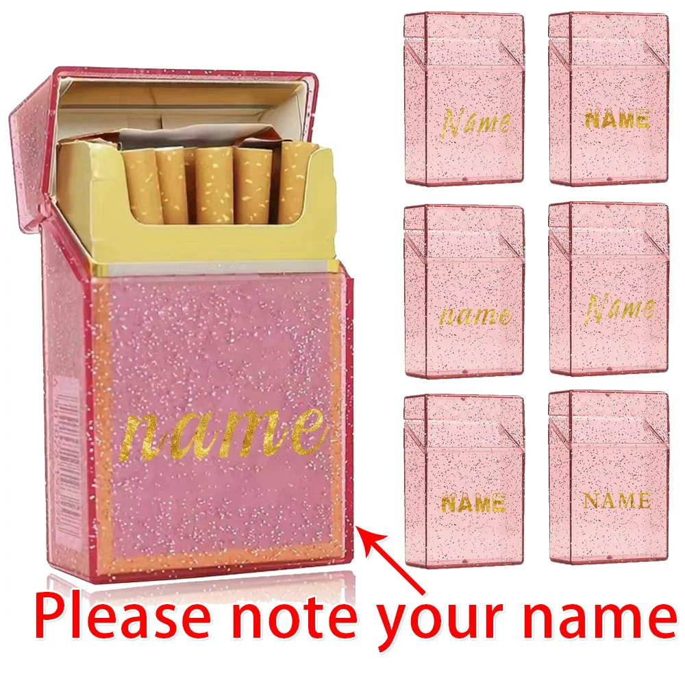 

Customized Name Crystal Transparent Cigarette Cigar Case Pocket Smoke Storage Box Tobacco Organizer Holder Portable Water Proof