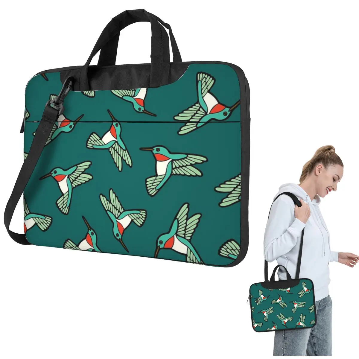 Hummingbird Pattern Crossbody Laptop Bag Case Computer Bag 13 14 15.6 Inch Notebook Pouch for Lenovo