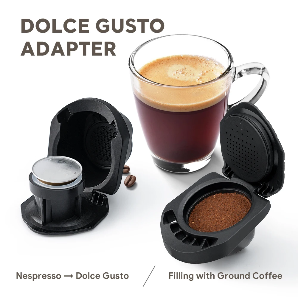 

ICafilas Reusable Capsule Adapter for Dolce Gusto XS Refillable Cafetera Espresso Coffee for PICCOLO XS/ Genio Machine