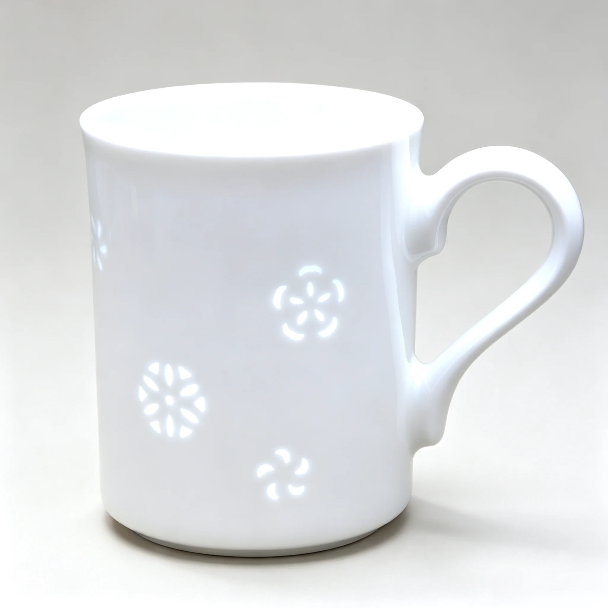 LIANHUA POTTERY Linglong Porcelain Mug 350ml Handcrafted Moonlight Flora Motif Design Luxury Wedding and Anniversary Gift