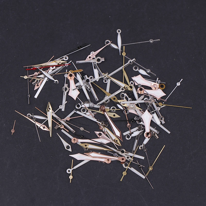 

100 шт., все случайные 0,5-2 см, разные размеры и стили, стрелки часов, указатель, сделай сам, механические часы, детали шестерни, аксессуары для часов