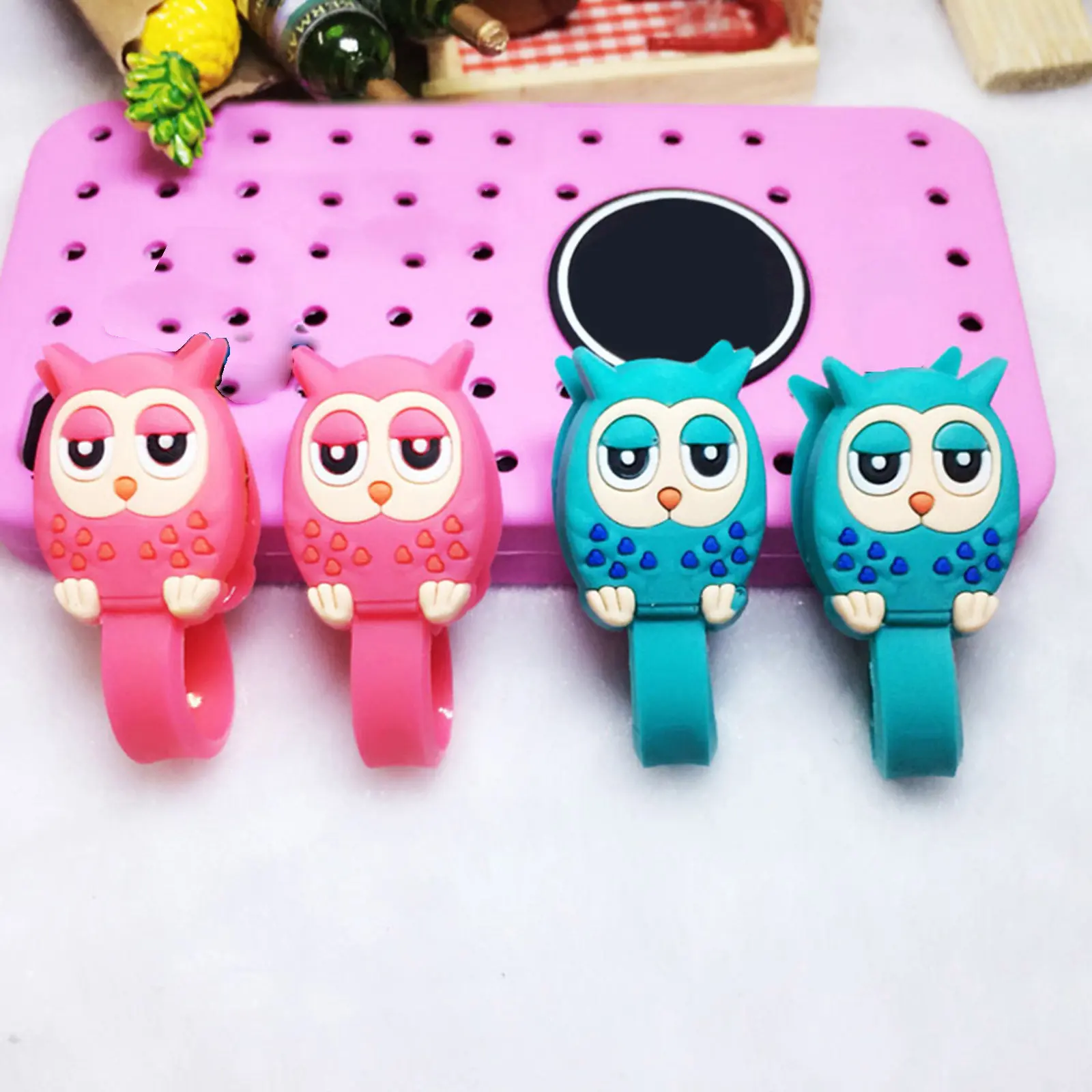10Pcs Cute Buckle Style Owl Cord Organizer Lightweight Rustproof Cable Manager for Home Garage Car Travel Wire Wrap Headphone