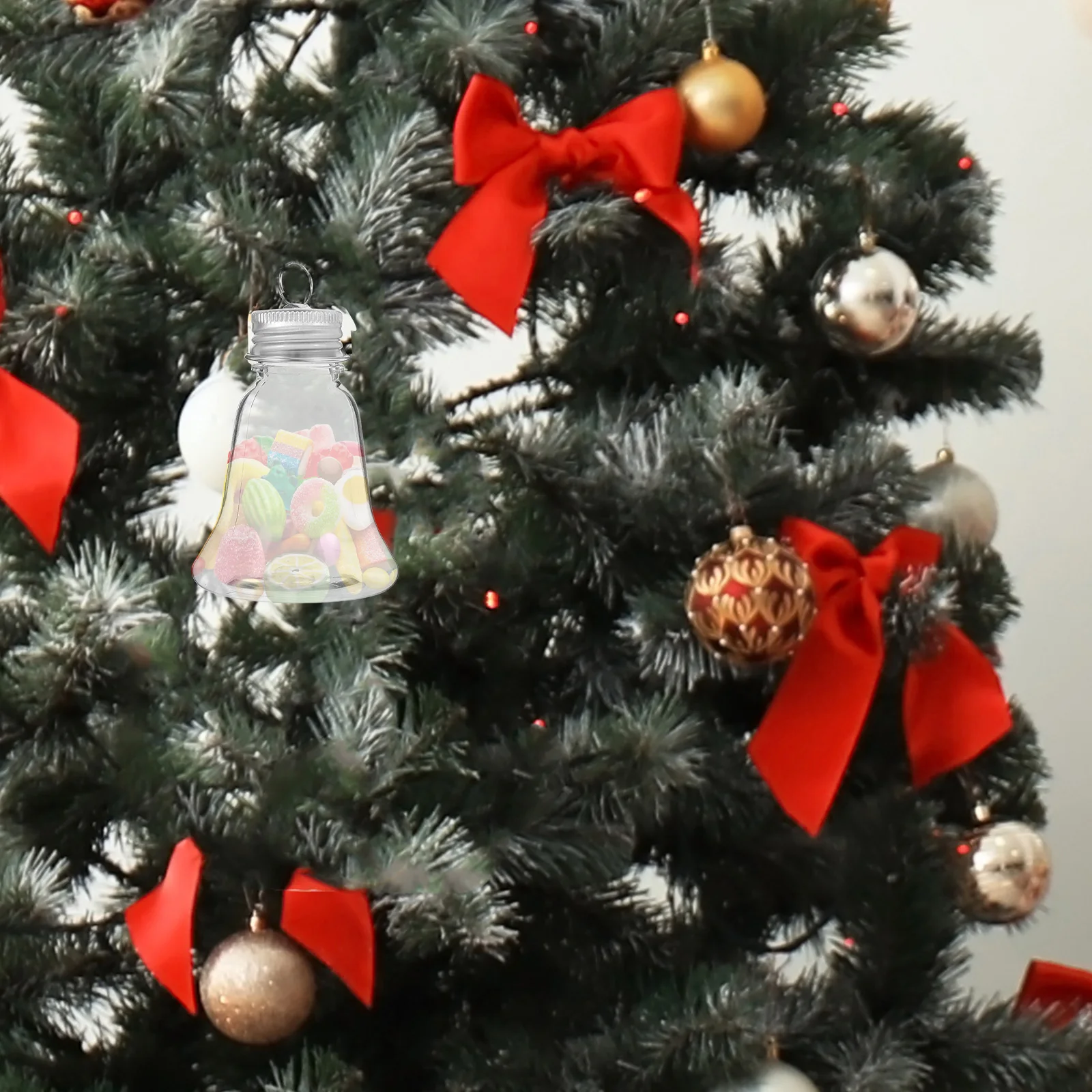 

10pcs Christmas Tree Decoration Bottles Fillable Beverage Containers Juice Milk Tea Party Supplies Reusable Candy Jars Storage