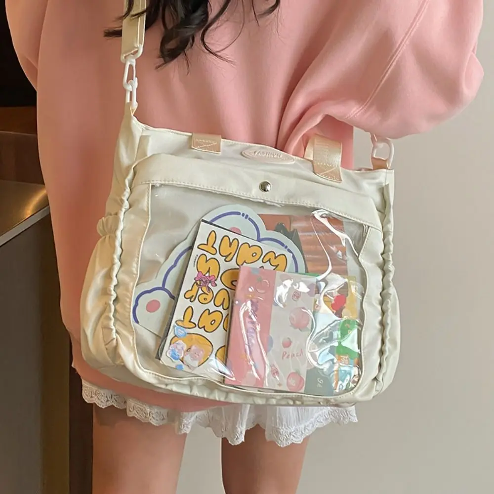 

Милый прозрачный нейлоновый значок для куклы Itabag, дисплей через плечо Itabag Idol, сумка для хранения товаров, большая вместительная студенческая большая сумка на каждый день