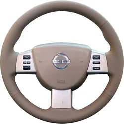 For Nissan Maxima 2004 - 2008 Quest 2004-2010 Altima 2005-2009 Murano 2003-2008 Manual Sewing Car Steering Wheel Cover Leather