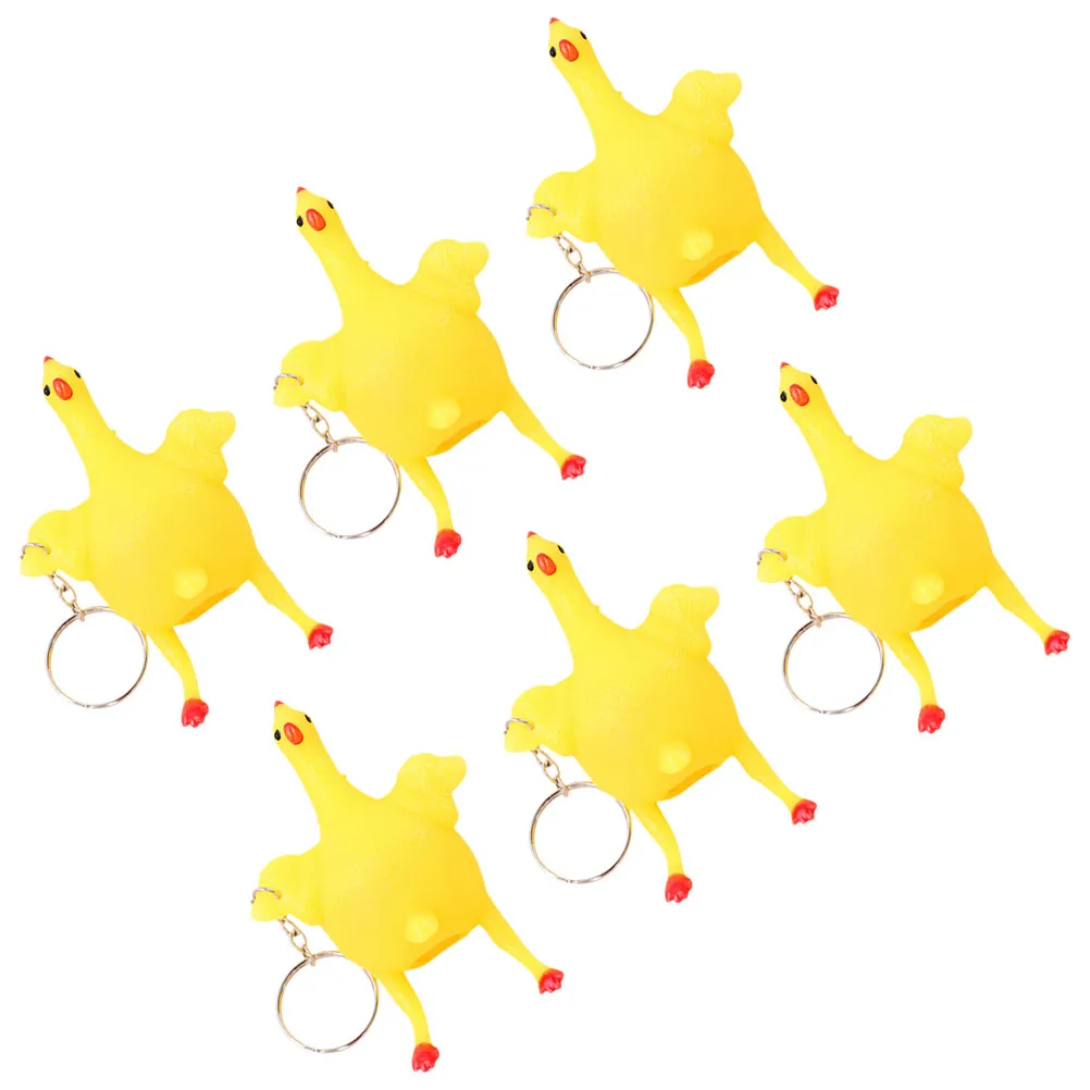 

Набор из 6 резиновых брелоков-цыплят, вылупляющих яйца, для снятия стресса, забавные сенсорные игрушки-антистресс, сувениры для детских праздников, подарки для гостей