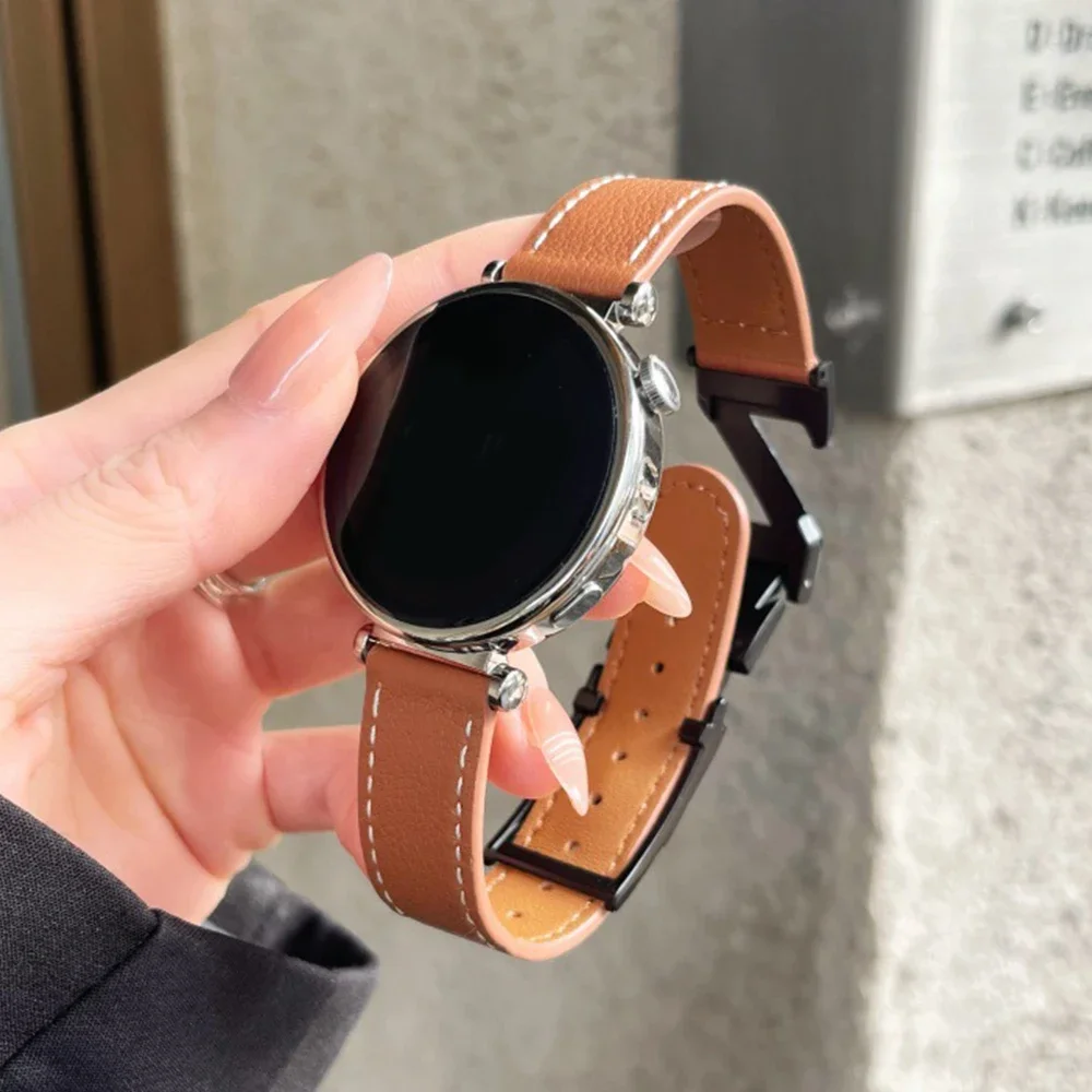 

18mm 20mm 22 Leather Magnetic Band for Samsung Galaxy Watch FE 7 4 5 44mm 40mm Bracelet for Huawei GT5/4 46mm GT5 Pro42mm Strap
