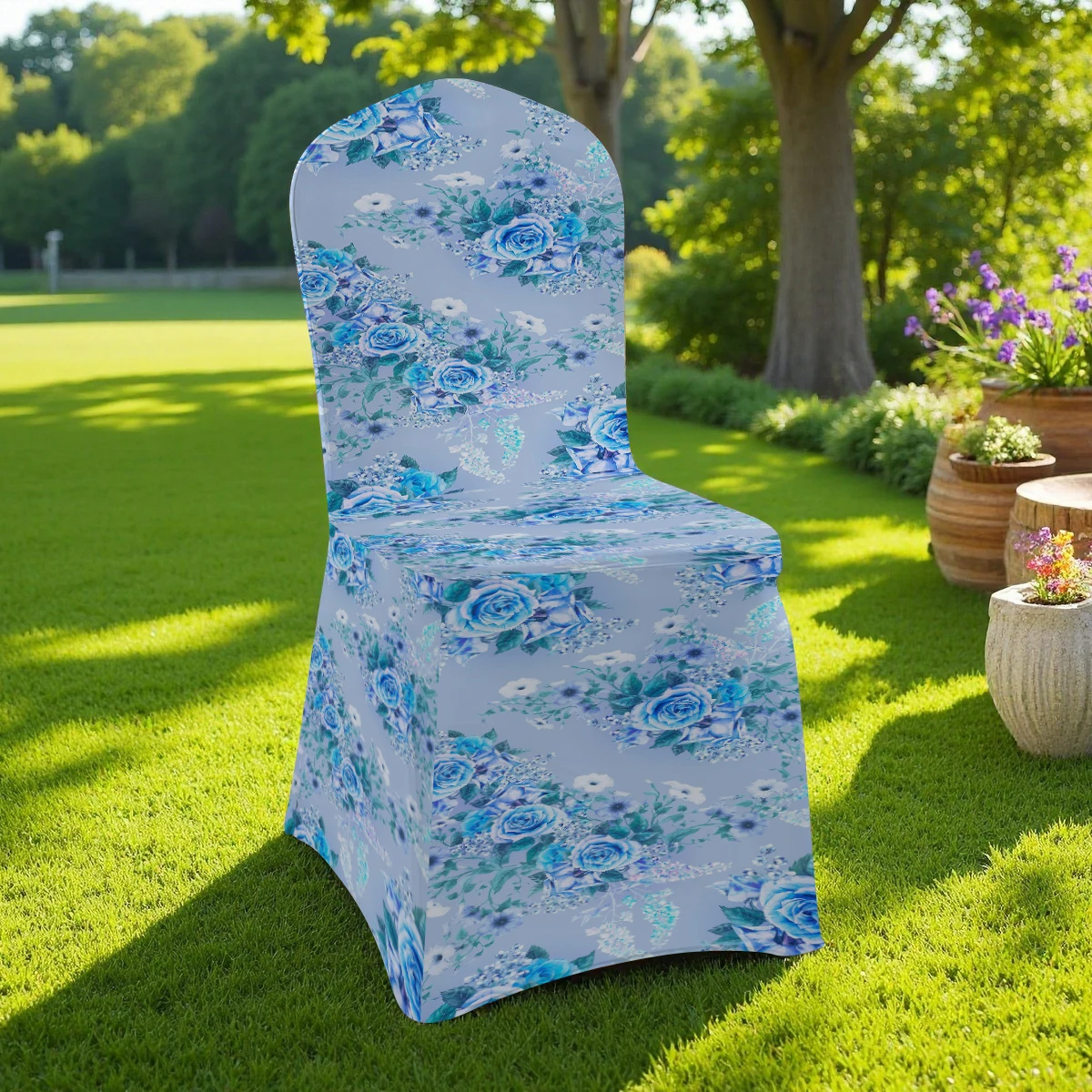 2D Floral Printed Stretch Chair Cover, Full - Coverage for Hotel/Home/Outdoor, All - Season Universal Size
