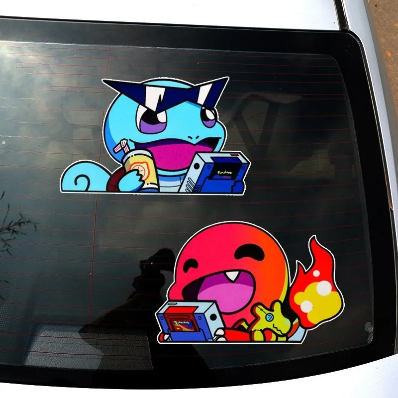 Pokemon Squirtle Sticker Car Rear Windshield 3D Auto Car Styling Sticker Cartoon Funny Decals Automobiles Motorcycle Sticker