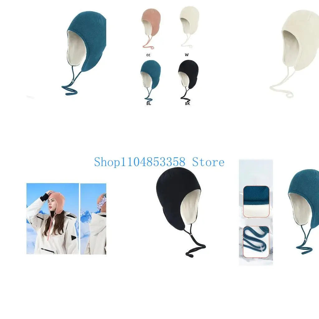 

652f earflap hat thermal hat wind -защищенные флисовые шапочки с регулируемыми струнами мужчины женщины мягкая теплая шляпа