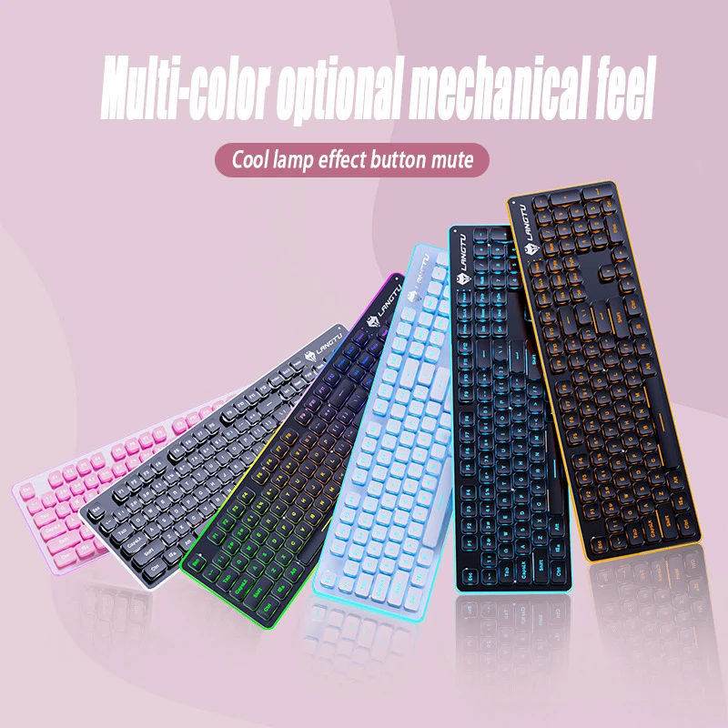 L1 manipulator feel wired silent membrane keyboard gaming office laptop luminous silent keyboard