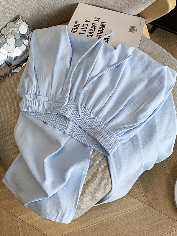 

Fashionable Wide Leg Ice Silk Pants Women's High Waist Drapey Komura Sumi Pants Commute Style Casual Summer Trousers