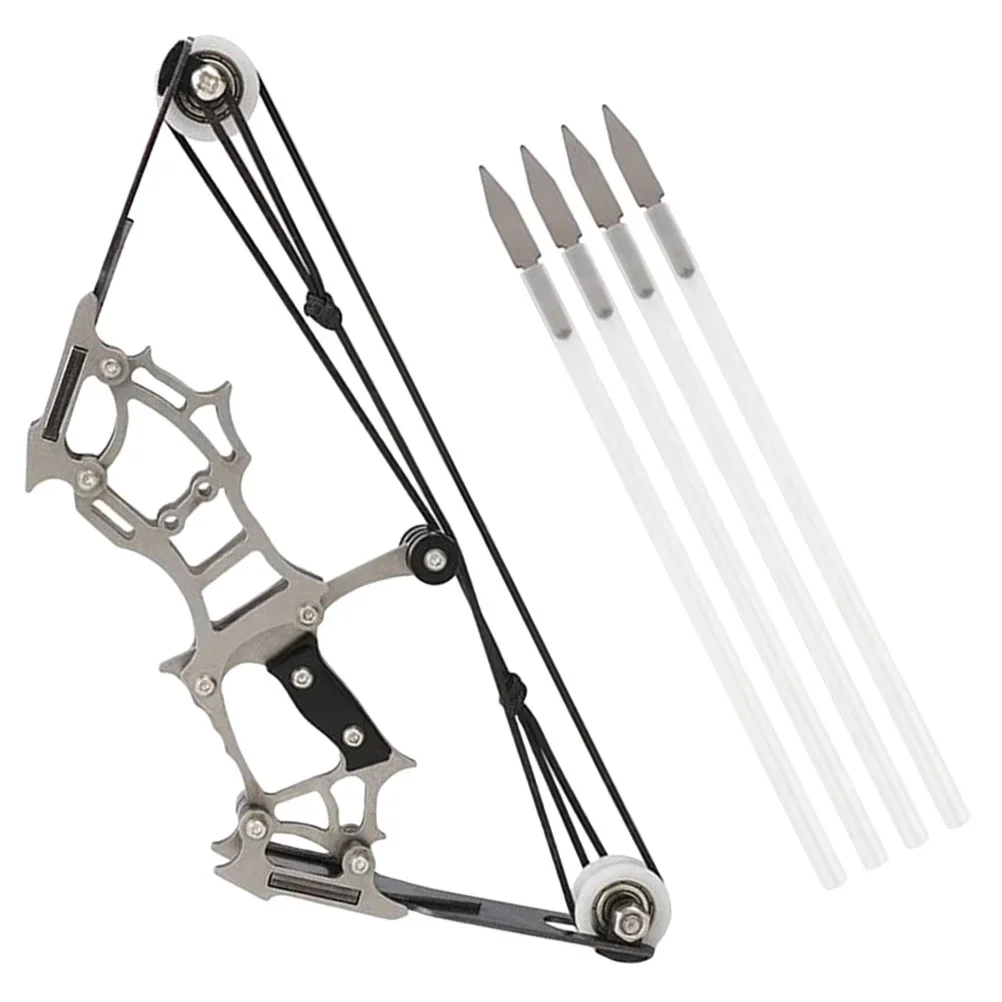 Fitness Bow And Arrow,1 Set Kids Crossbow Toy Metal Bow Model Stainless Steel Bow Arrow Miniature Crossbow