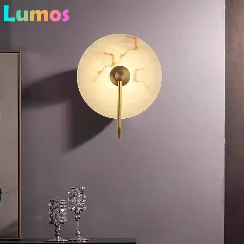 

Nordic Wall Sconces Light Fixture Led Marble Moon Bedside Lamp Interior Indoor Lighting Home Bedroom Decor Modern Hotel Simple
