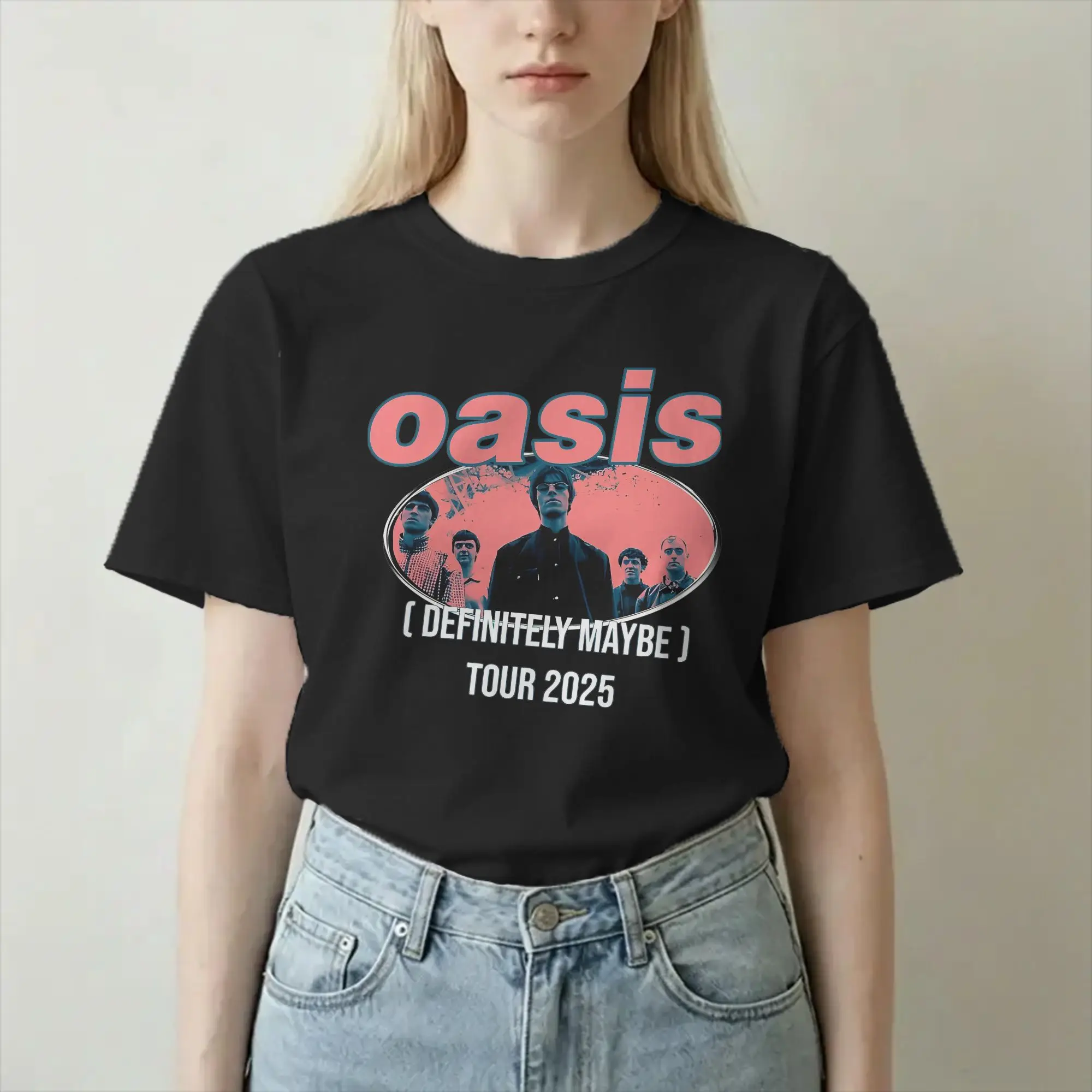 Casual Oasised Definitely Maybe T-Shirt for Men Women Crew Neck 100% Cotton T Shirt Short Sleeve Tee Shirt Plus Size Tops