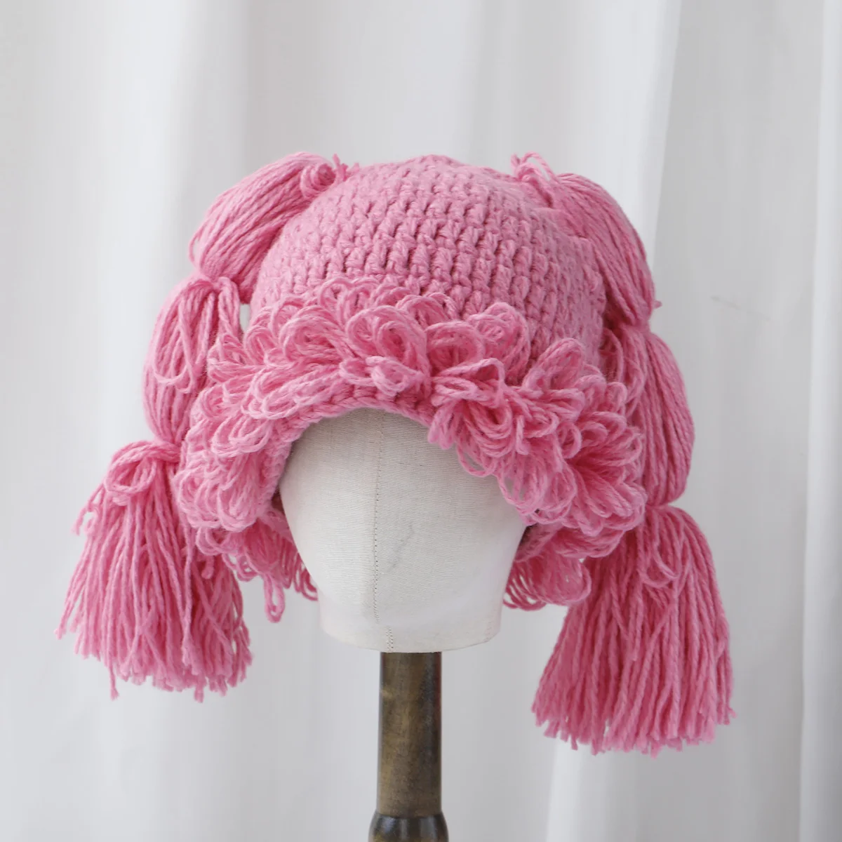 Japońskie Y2k Kawaii pleciony wzór czapki z dzianiny dla kobiet moda jesienno-zimowa ciepła osobowość pulower czapka typu beanie