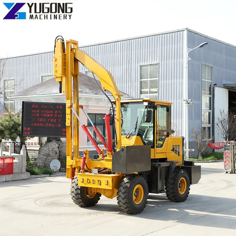 YG Hydraulic Road Fence Post Pile Driver 2m Poles Guardrail Pile Driver Machine