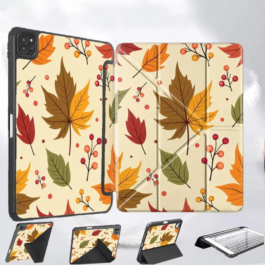 

Autumn Maple Leaf Pattern Holder Cover Tablet Case For iPad Pro 11th 10th 9th 8th 7th 12.9inch Pro 2025 Air 4 5 M3 M2 M4 11inch