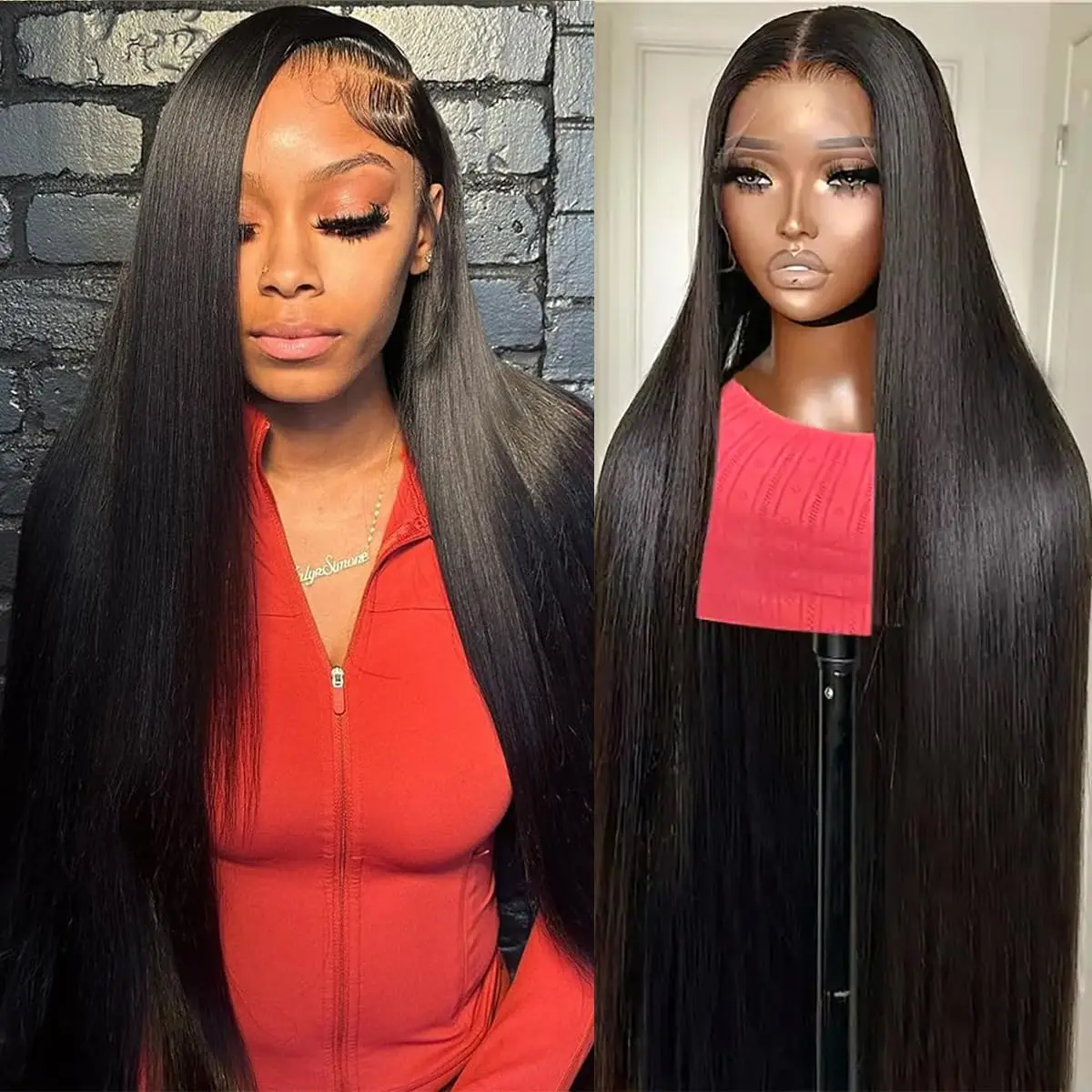 

30 40 Inches 13x6 13x4 HD Transparent Lace Front wigs Human Hair Wig 220 Density Bone Straight For Black Women Lace Frontal Wigs