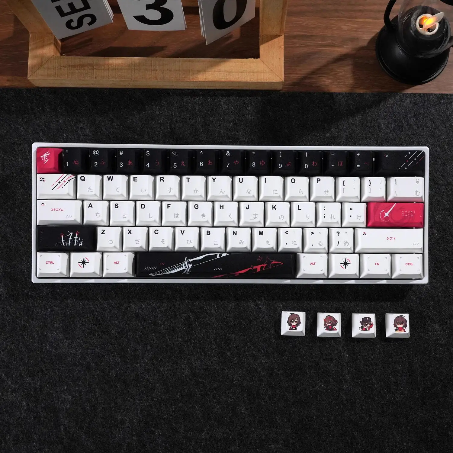 130 Keys Yuki Aim Anime Keycaps Cartoon PBT Keycap Chreey Keycaps