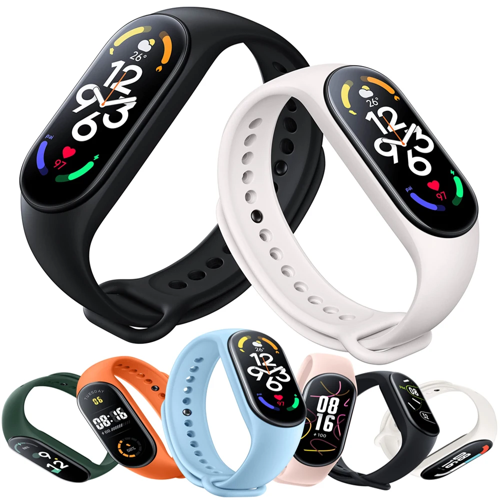 Watchbands for Xiaomi Mi Band 7 6 NFC bracelet silicone Sport watch wristband Miband 5 4 Belt pulsera correa mi band 5 3 4 strap