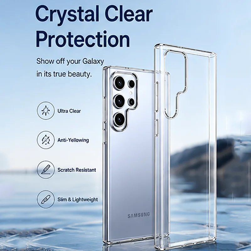 Shockproof Silicone Soft Case For Samsung Galaxy S26 S25 Edge S24 S23 S21 FE S22 Ultra Plus Transparent Clear Ultra Thin Cover