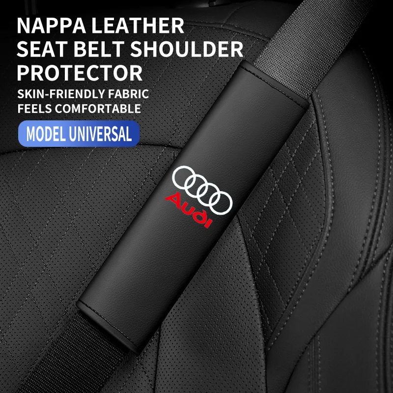

2 шт., защитная накладка на ремень безопасности с логотипом автомобиля для Audi A3 A4 A5 A6 A7 A8 S4 S5 S6 S7 S8 RS3 RS4 RS5 Q3 Q5 Q7 аксессуары