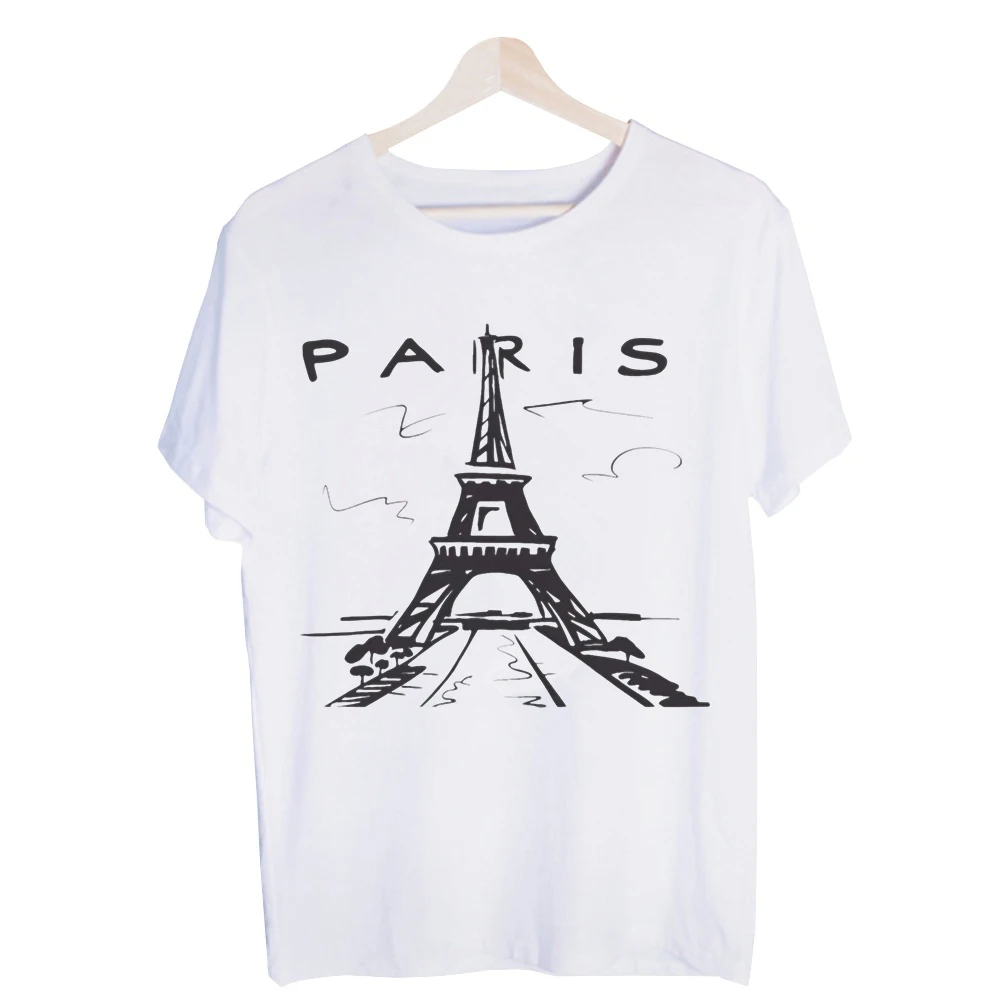 Men's Paris Tower Graphic Tee, Short Sleeve Crew Neck T-Shirt for Casual Travel and Summer Outfits