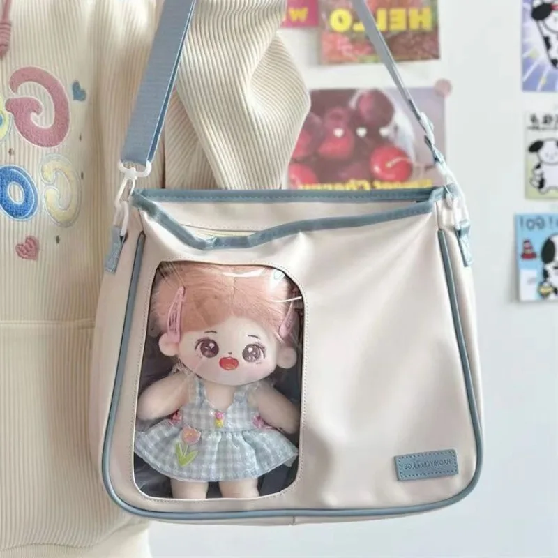 

Xiuya Cute Shoulder Bag Women Elegant Fashion Pu Leather Japanese Style Tote Bag Transparent Exquisite Lolita Jk Ladies Handbag