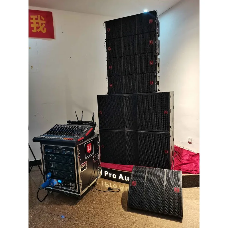 Dual 10 Inch Passive Line Array Speaker, Stable Sound System for Indoor and Outdoor Live Shows