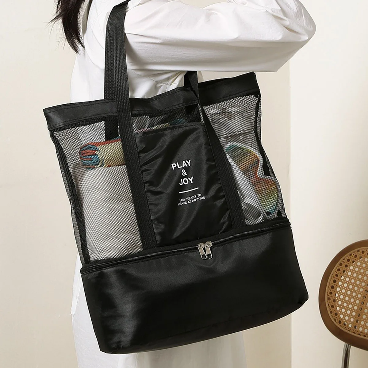 Dry Wet Separation Swimming Bag Fitness Backpack Gym Bag Men's Women's Sports Equipment Storage Pouch Handheld Beach Bag