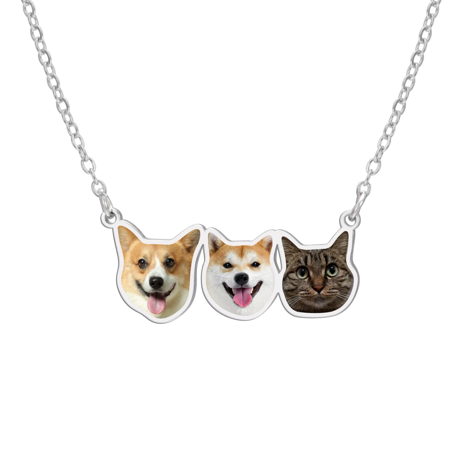 

Sipuris Custom Photo Picture Necklace Stainless Steel Color Pet Dog Cat People Family Nameplate Pendant Necklace Jewelry Gifts