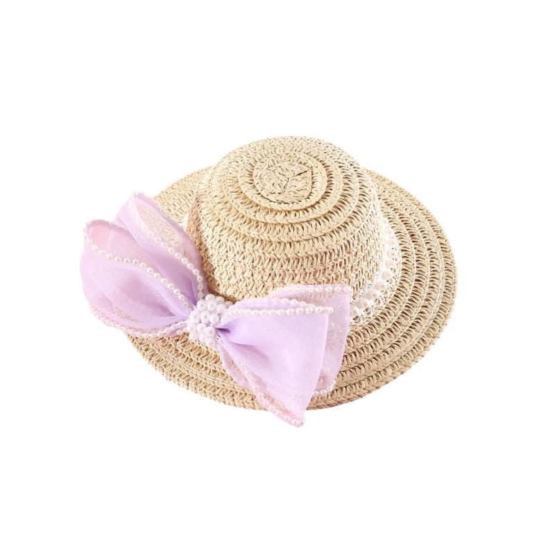 Trend Cats Straw Hat with Stretch Chin Rope Fashion Cool Dogs Cats Straw Hat Cats Spring Traveling Photography Sun Hat