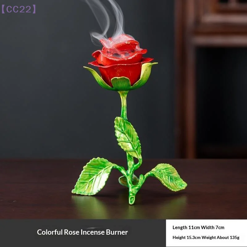Vintage Mini Rose Yuanbao Shaped Scented Incense Burner Metal Auspicious Carvings Aroma Burner For Meditation Yoga Home Decor{C}