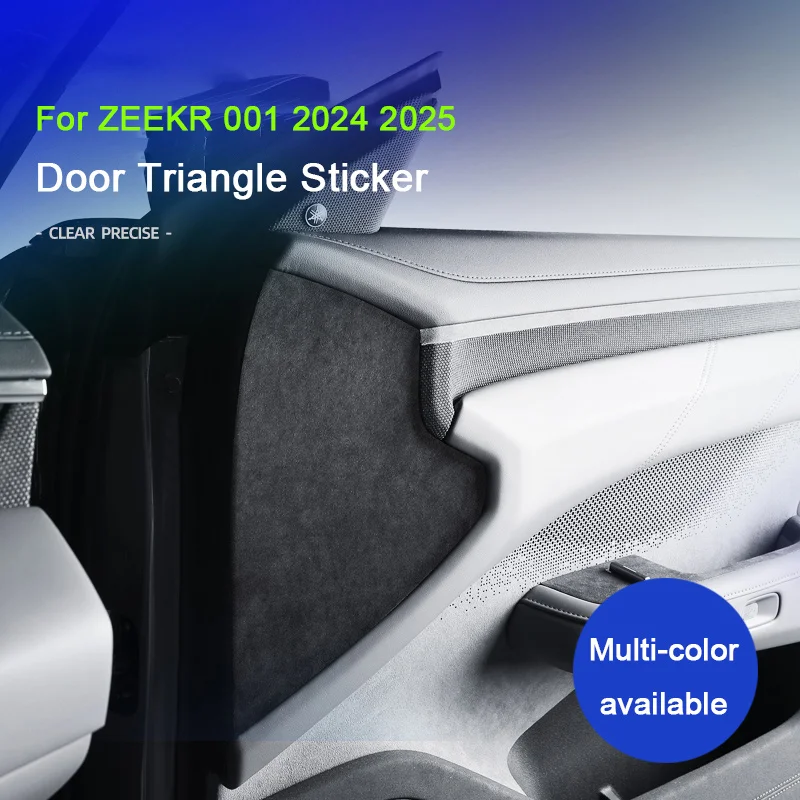 

For ZEEKR 001 2024 2025, A lcantara Suede Decorative Sticker On The Triangular Panel Of The Car Front Door Panel Car Accessories