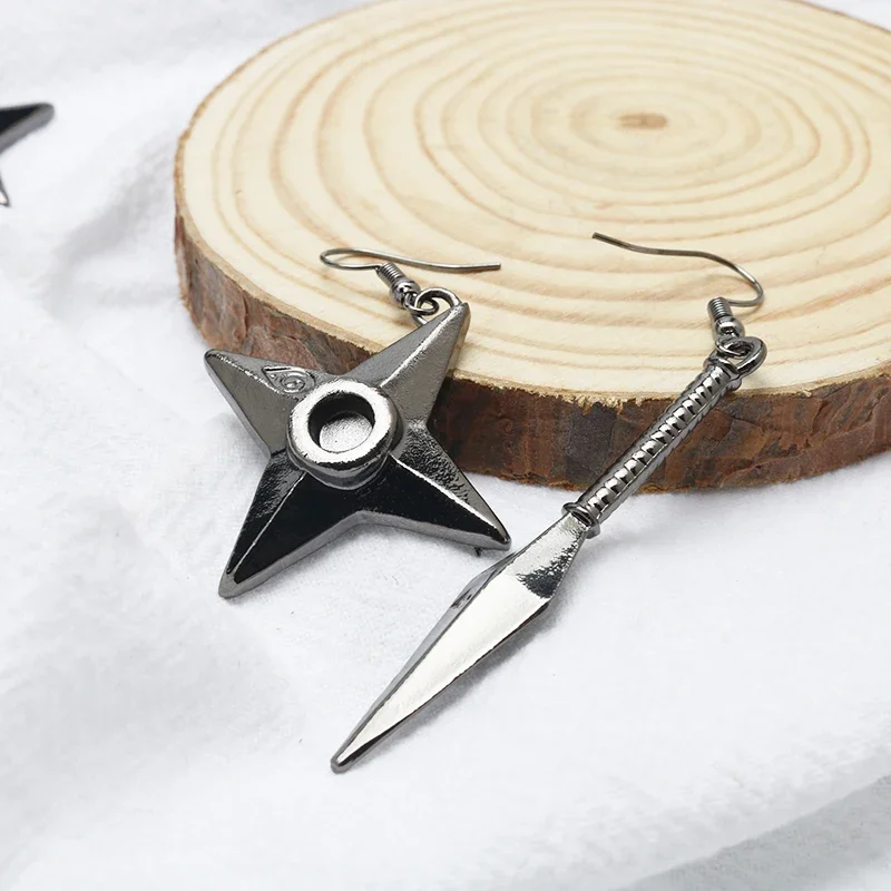 أقراط أنيمي سحابة حمراء للنساء ، سلاح نينجا كوناي ، أقراط موديل ، دلاية دورب ، موضة قوطية ، مراوح ، هدايا مجوهرات