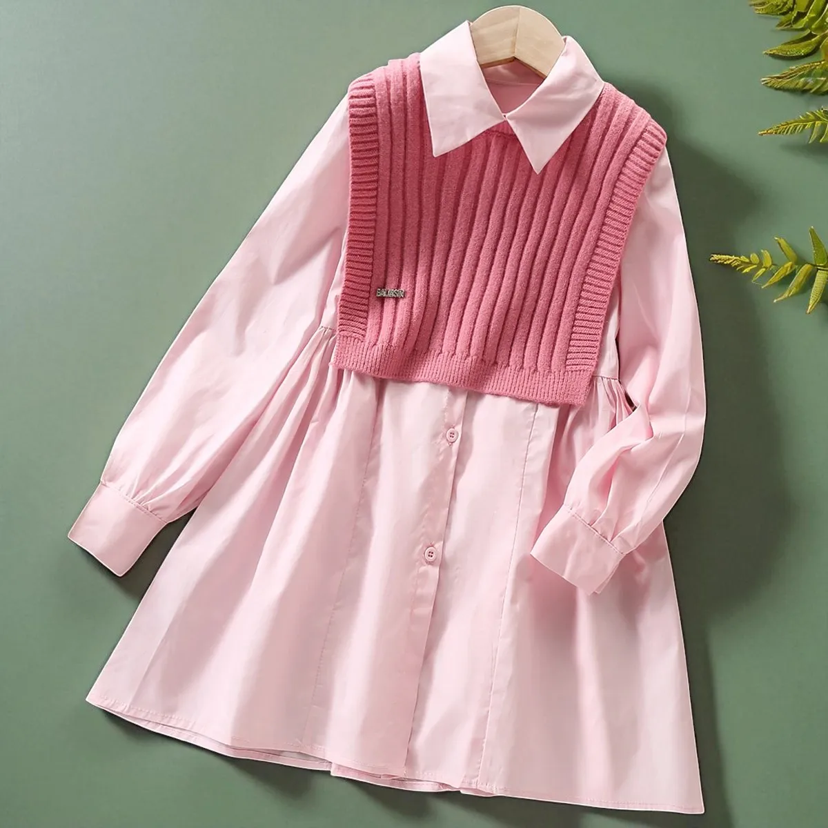 Baby Clothes Kids Party Dresses for Girls Outfits Teenagers Pink Shirt Dress Children Costumes Spring Autumen 6 8 10 12 13 Years