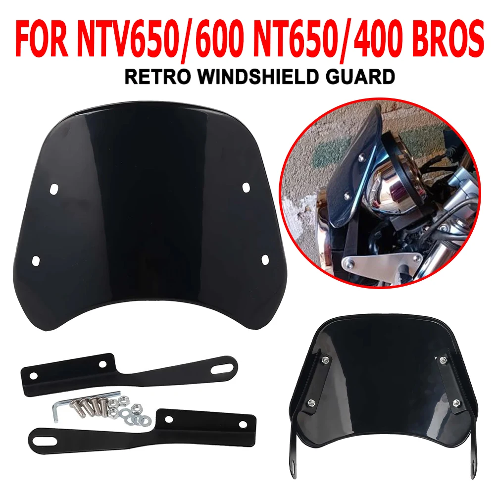 For Honda NTV650 NTV600 NTV 650 600 NT650 NT400 Bros NT 650 400 Hawk GT Retro Style Windshield Windscreen Wind Protection Cover
