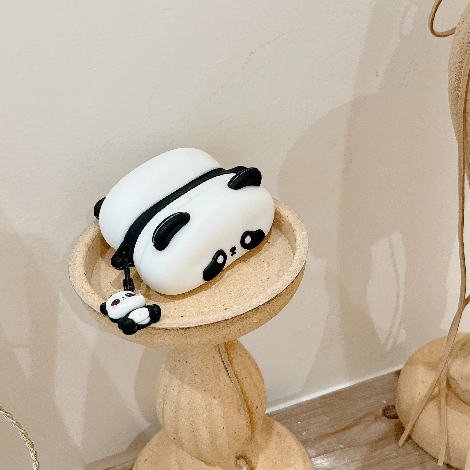 Cute Lying Panda Headphone Case For AirPods 4 (2024) Airpod Pro2 1 2 3 Bluetooth Earbuds Charging Box Protective Earphone Cover